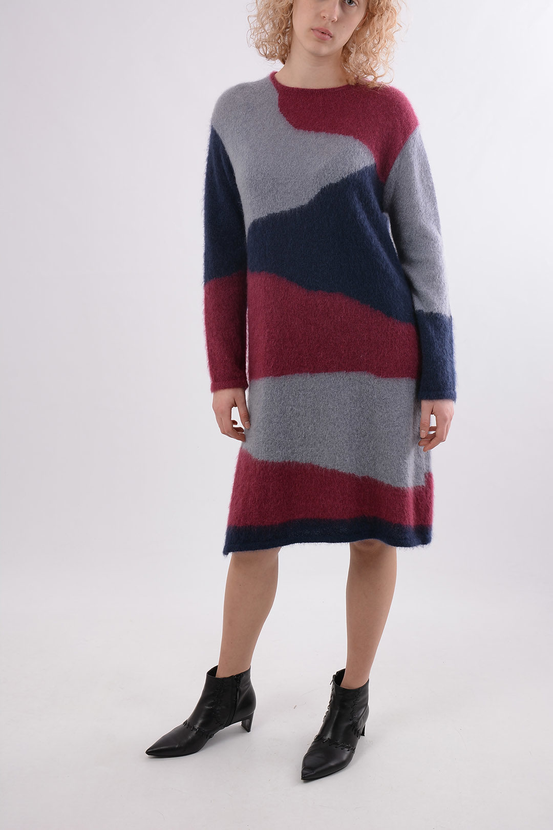 multicolor sweater dress