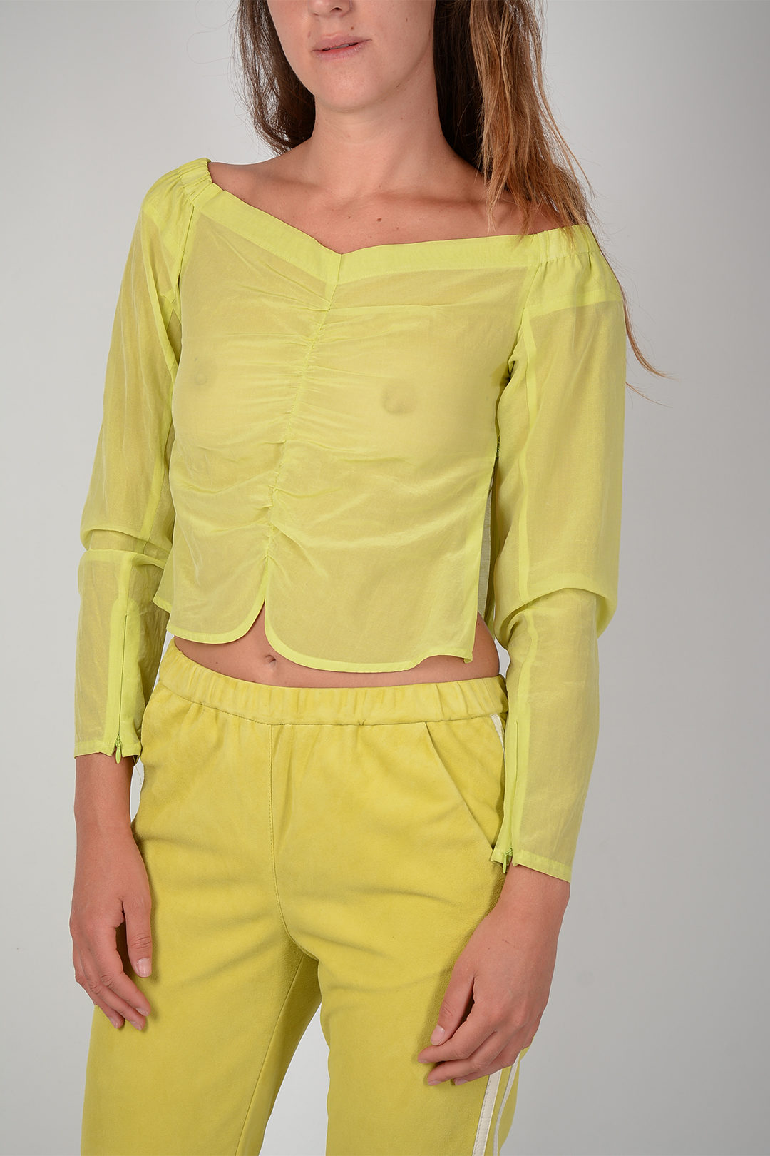 yellow sheer top