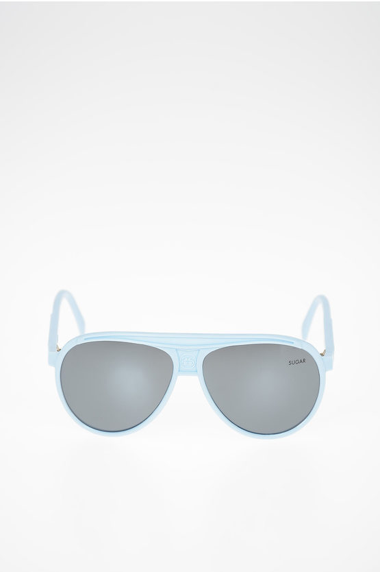 GLASSING men Sunglasses Light Blue Aviator Sunglasses Eyewear Gradient
