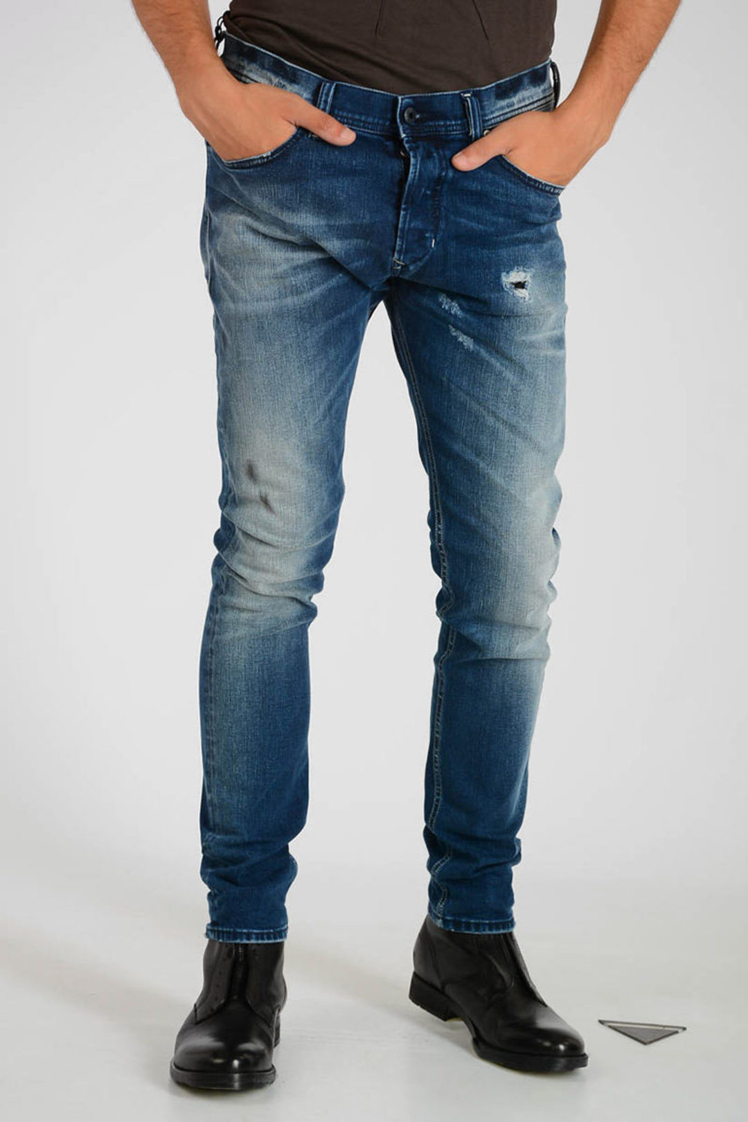 DIESEL men Jeans Sz 28 TEPPHAR Blue Denim Distressed Stretch Pants Slim ...
